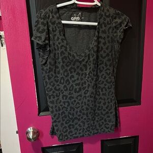 Women's Black Leopard Print Top